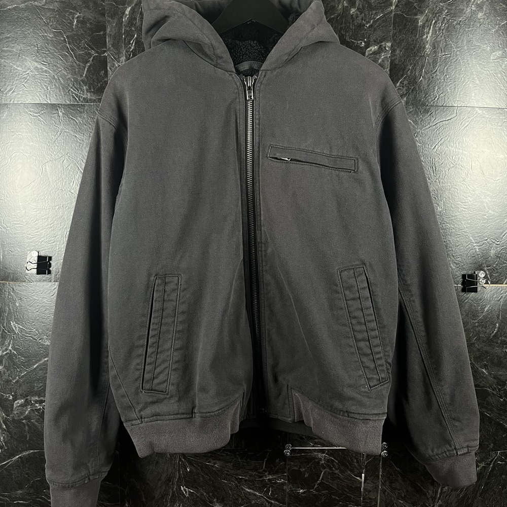 Abercrombie&Fitch Men's Black Sherpa Fur Workwear Bomber Jacket Medium